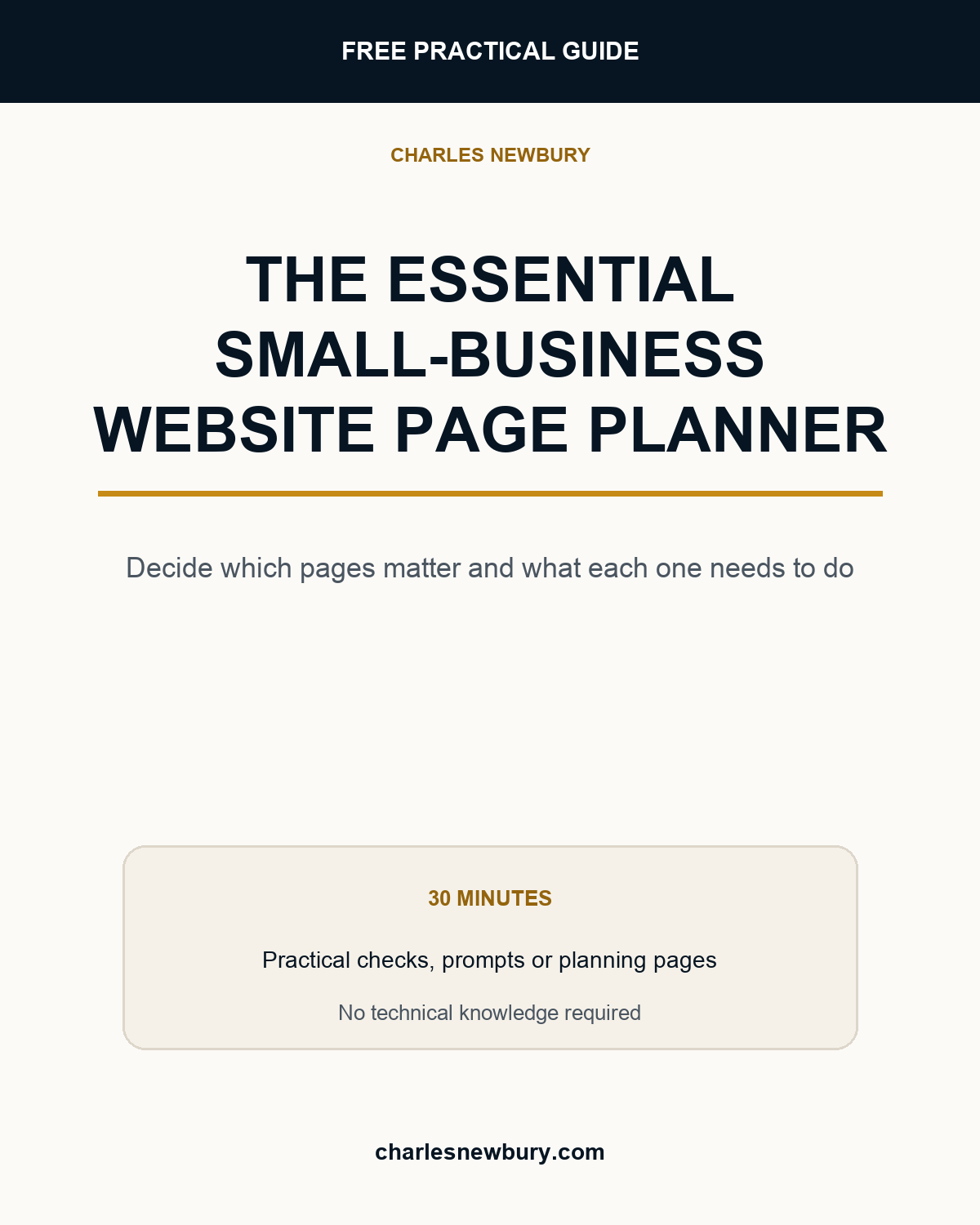 The Essential Small-Business Website Page Planner free guide cover